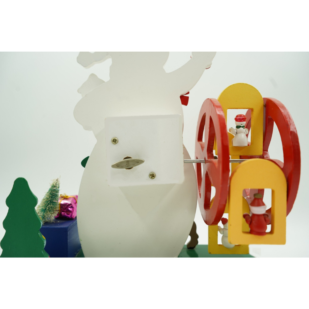 Cutiuta muzicala decorata de Craciun, Om de zapada, Multicolor, din Lemn, 21.5 cm x 24.5 cm, Interior, [5]