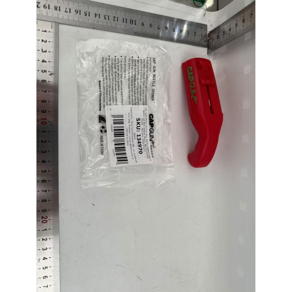 Deschizator de sticle, Model Pistol, Plastic, ABS, pentru Dopuri Metalice, 13 x 6 x 3.7 cm, Rosu [6]