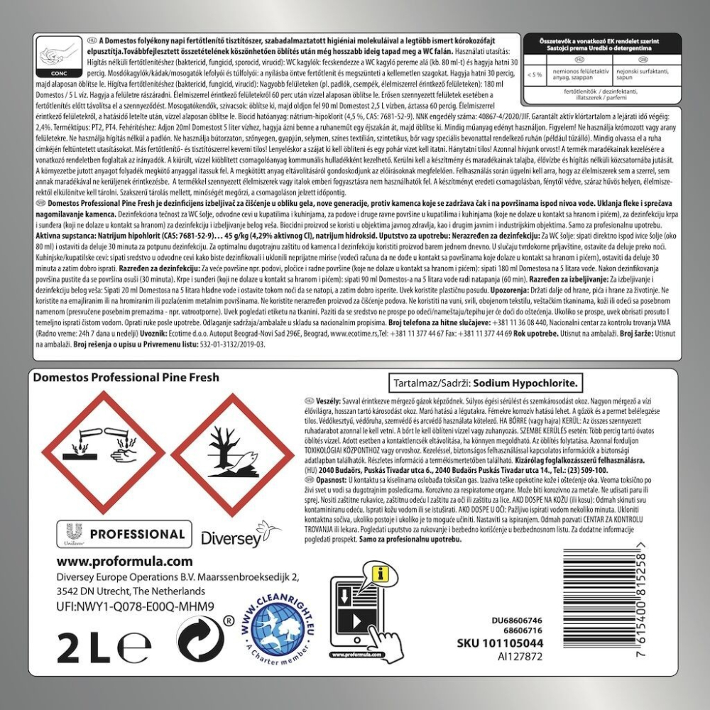 Domestos Professional Pine Fresh - Detergent Lichid Dezinfectant, 2 L [2]