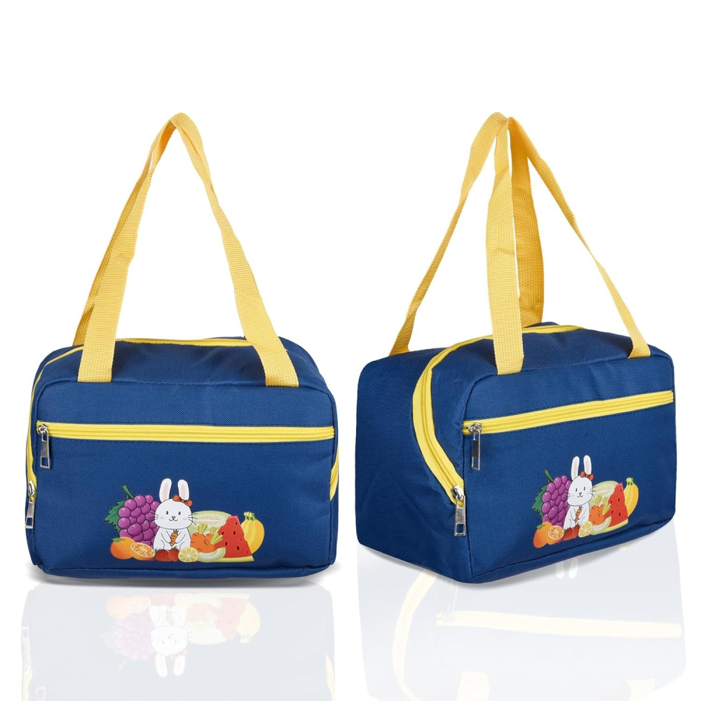 Geanta Termo-Izolanta, Compartimente Telefon si Tacamuri, Multifunctionala, Impermeabila, 30x21x20 cm, Design Iepuras, Albastru [5]