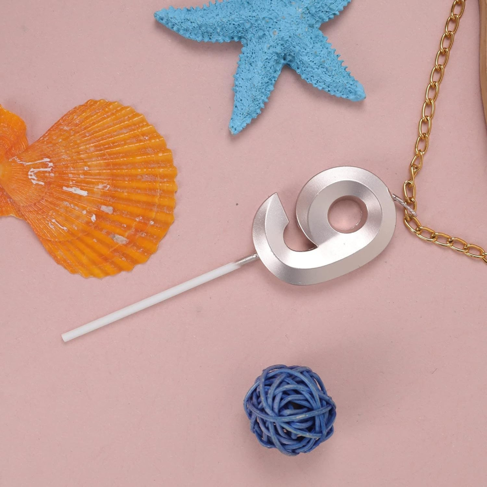 Lumanare Cifra 9, Model Diamond, 5 x 3.4 cm, Argintiu [5]