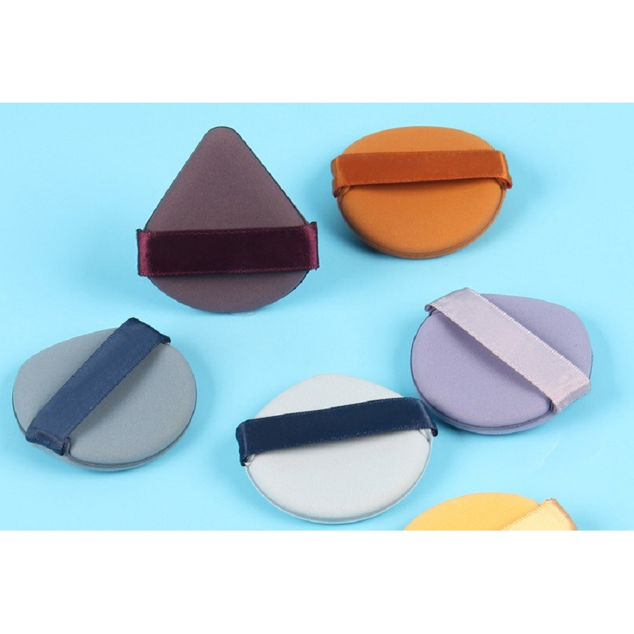 Set 7 Bureti de Machiaj Triunghi Reutilizabili, Utilizare Umeda sau Uscata, 5.5 x 5.5 x 1.3 cm, Powder Puff, Multicolor [6]