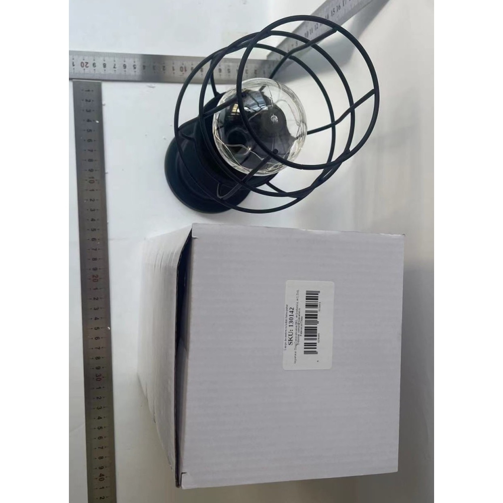 Lampa Decorativa cu Leduri, Model Pahar de Vin, cu Baterii, 13 x 13 x 28 cm, Suport Negru, Lumina Alb Cald [2]