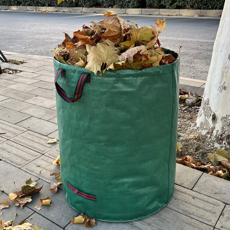 Sac de Colectare a Frunzelor, Cos Sac pentru Gradina, Sac de Depozitare a Frunzelor, 45 x 76 cm, 120 l, Verde [3]