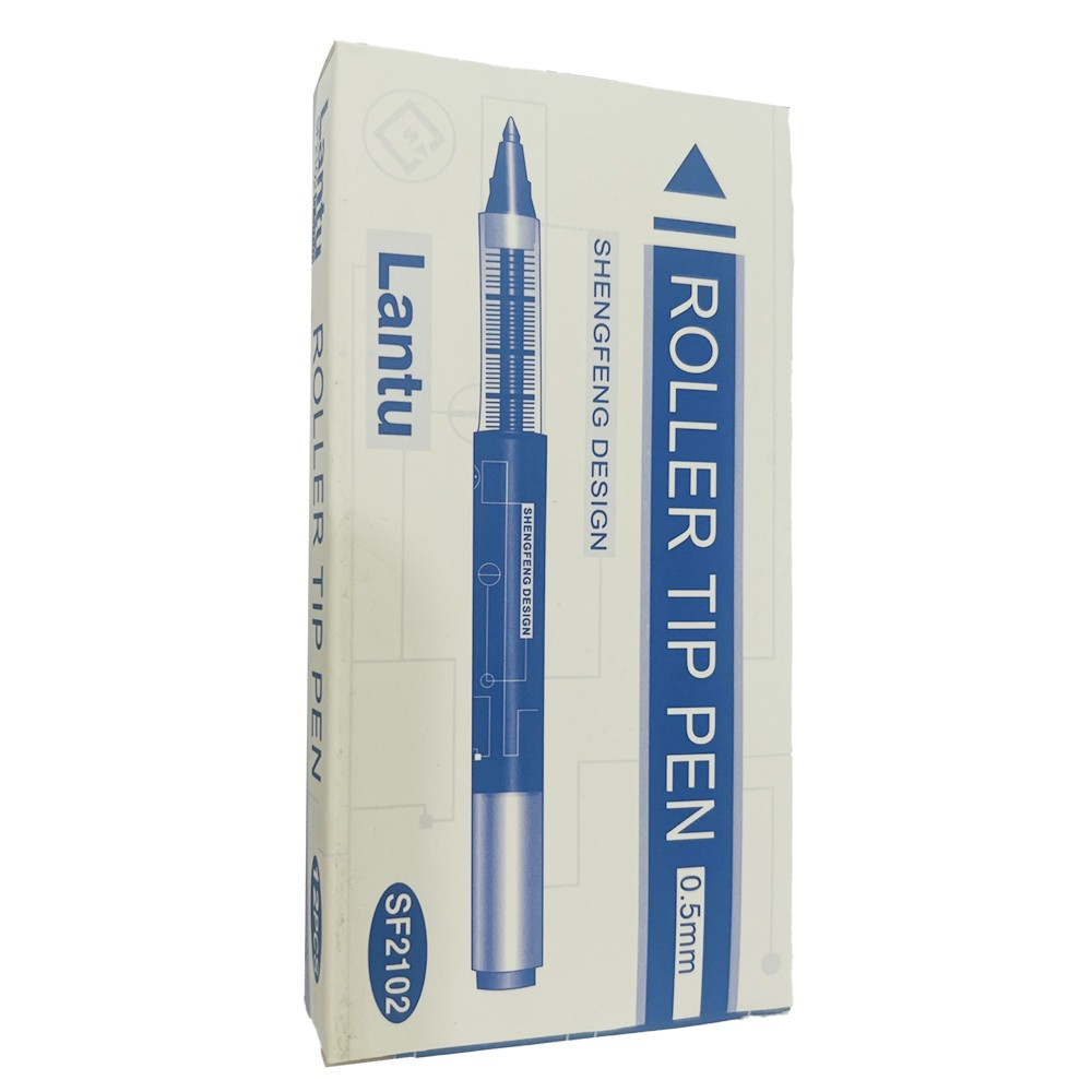 Set Pixuri Profesionale cu Bila, pe Baza de Apa Set 12 bucati, Varf Ascutit de 0.5 mm, Pentru Scoala sau Birou, Albastru  [3]