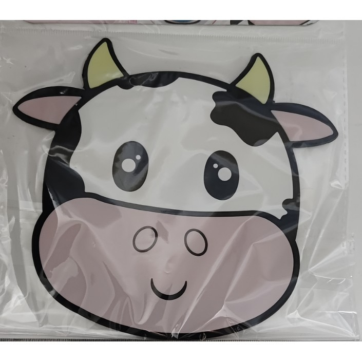 Suport pentru Pahar, Model Vacuta, din PVC, 15.5 x 15.5 cm, Rezistent la Caldura, Alb/Roz [2]