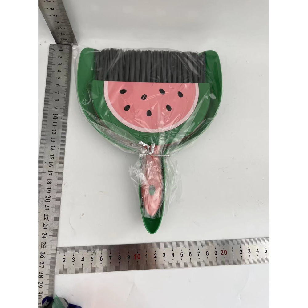 Set Mini Matura si Faras, LITTLE CLEANER, Uz Casnic, pentru Birou, Bucatarie, Casa, Model Pepene Verde, 23 x 18 cm Roz-Verde [6]