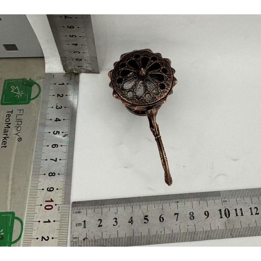 Suport de Tamaiat, din Aliaj de Zinc, Model Lotus, Ignifug, 9.7 x 4.8 x 4.7 cm, Cupru [6]