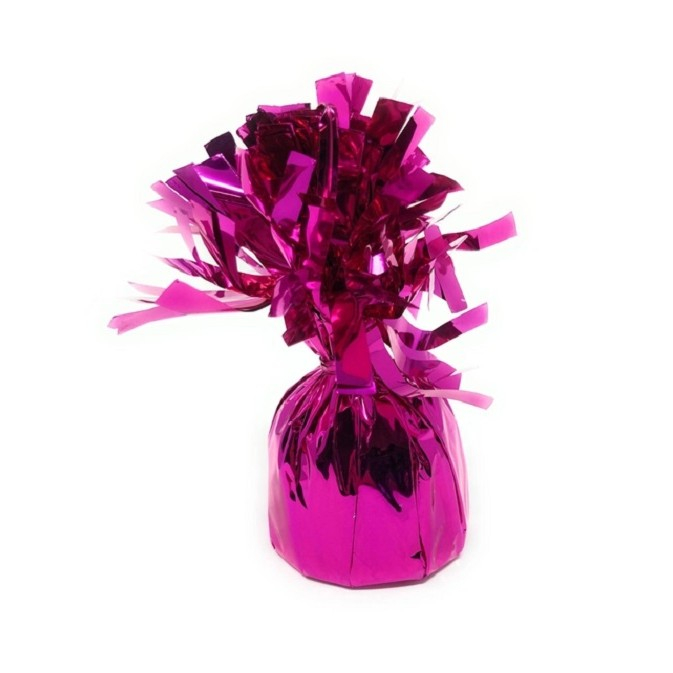 Greutate pentru Baloane cu Heliu, din Folie cu Franjuri, 170g, 13 x 5 x 3 cm, Roz [2]
