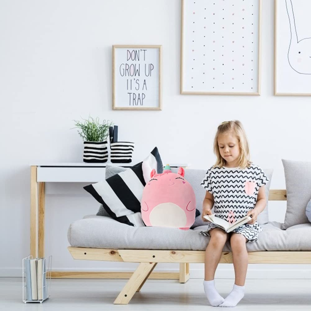 Patura 2in1 pentru Pat sau Canapea, Model Jucarie Unicorn cu Spatiu de Depozitare Patura, Microfibra, 1x1.7 m, Roz [4]