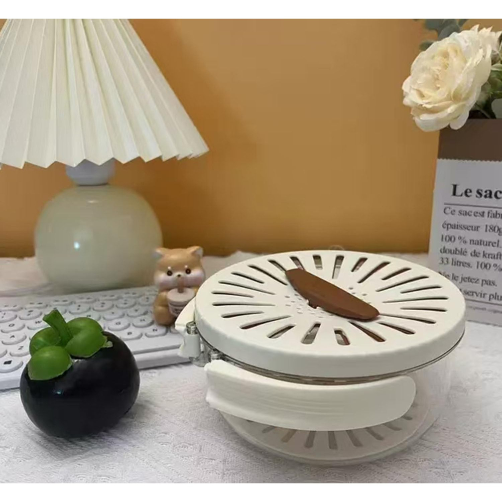 Strecuratoare 2 in 1 pentru Fructe si Legume, Cos de Scurgere si Cutie de Depozitare, 15.5 x 8.3 cm, din PP, cu Maner si Capac, Maro [7]