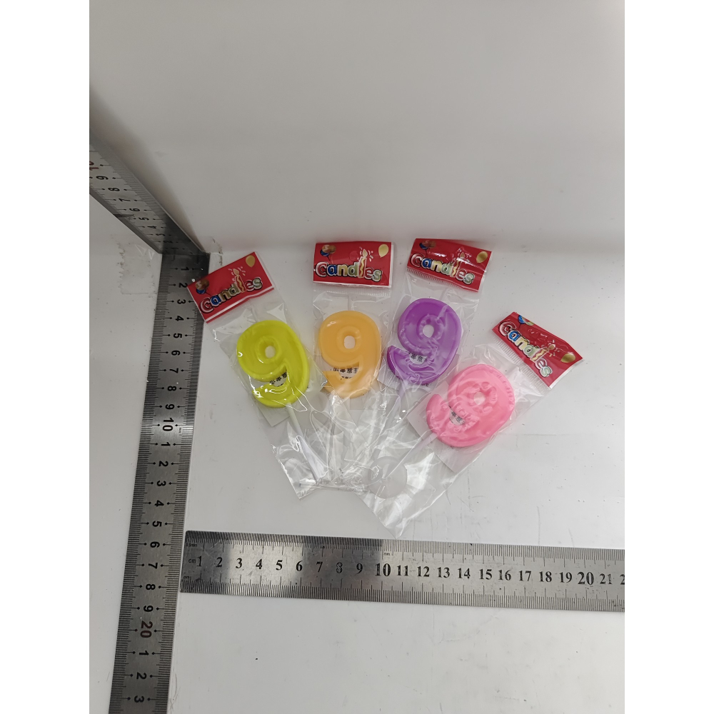 Lumanare Tort, cifra 9, Culoare Random [2]