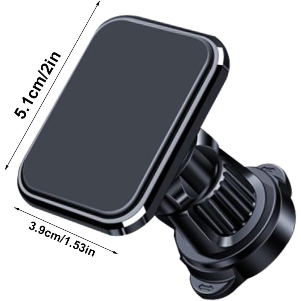 Suport Auto pentru Telefon, MagSafe, cu Magnet, Prindere Grila de Ventilatie, Detalii Fine, Rotativ 360 de Grade, Plastic Magnet Silicon, 5.1x3.9 cm, Negru [6]