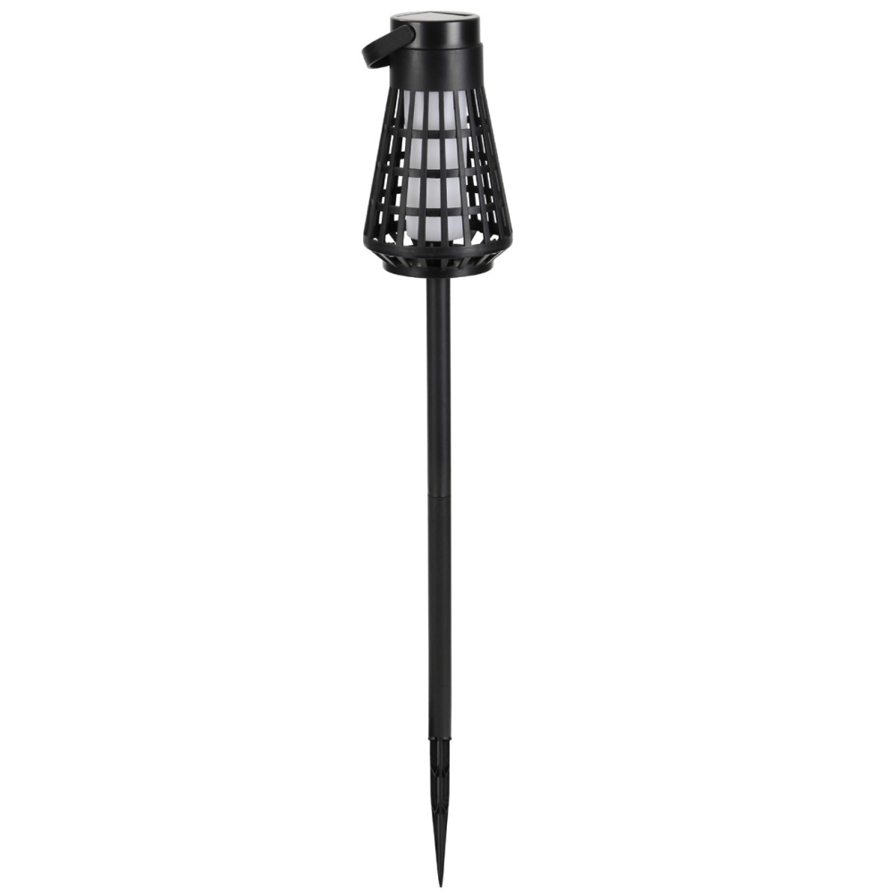 Lampa Solara pentru Gradina, Reincarcabila de la Soare, Model Felinar, Portabila cu Picior, Lumina Calda, 12 cm, Negru [4]