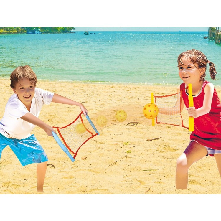 Joc Spikeball, Joc in 2, pentru Plaja, Parcuri, Interior, 2 Plase, 2 Mingi, Multicolor [4]