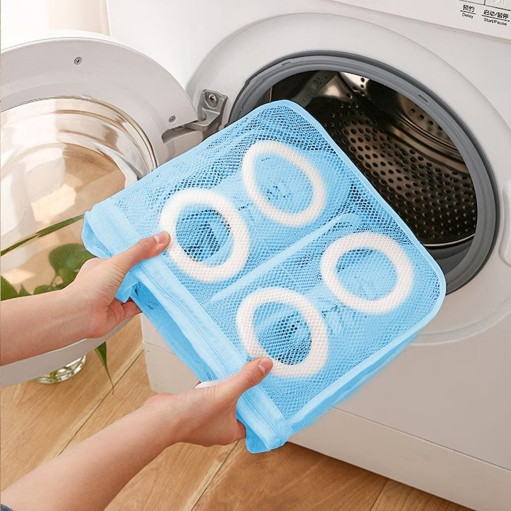 Sac pentru Spalare Incaltaminte, pentru Masina de Spalat, 28x24.5x8 cm, Albastru [4]