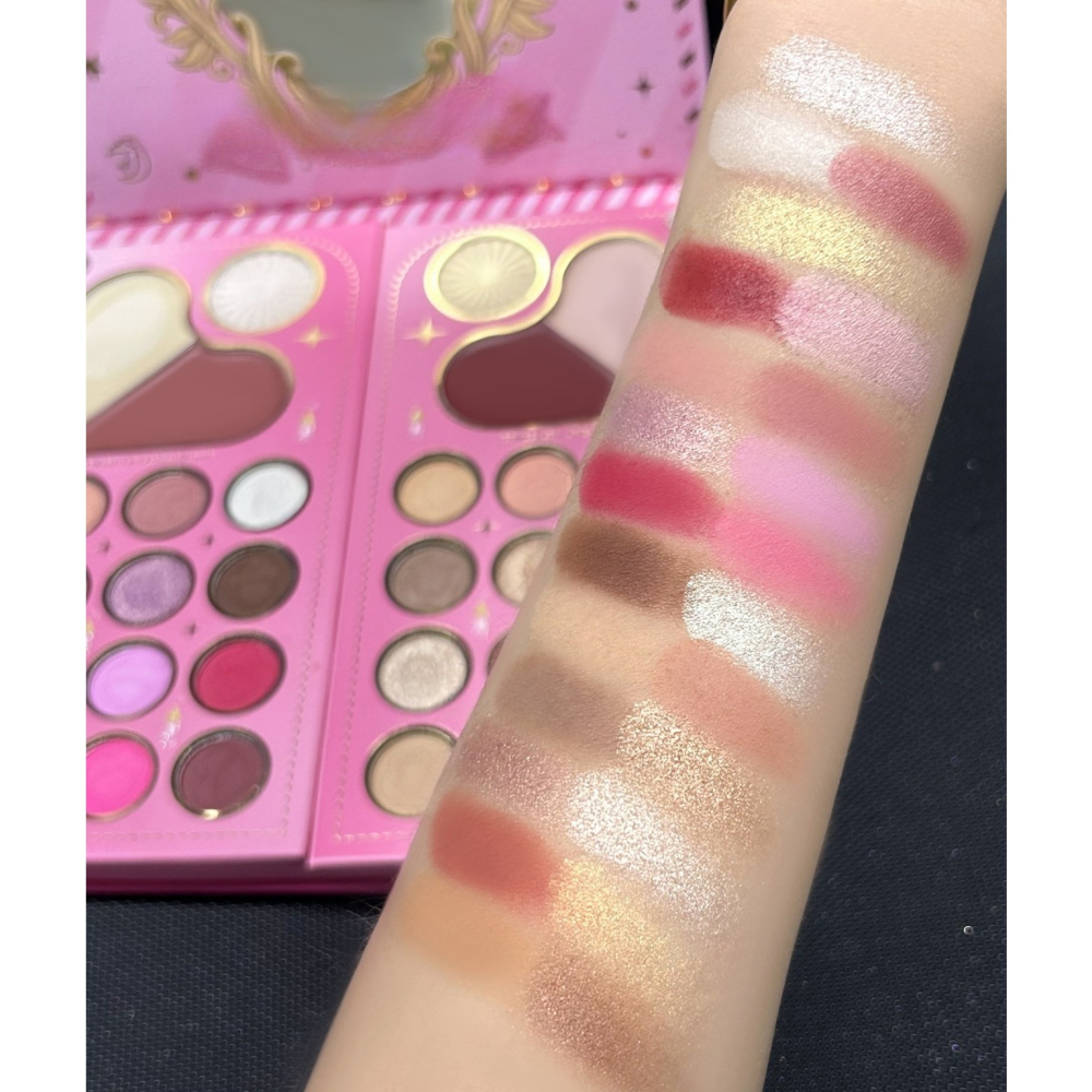 Trusa de Machiaj, KEVIN &amp; COCO, Princess Palette. Fard de Pleoape, Iluminator, Corector, Ruj, 79 culori, 19.7 x 20 x 2 cm [7]