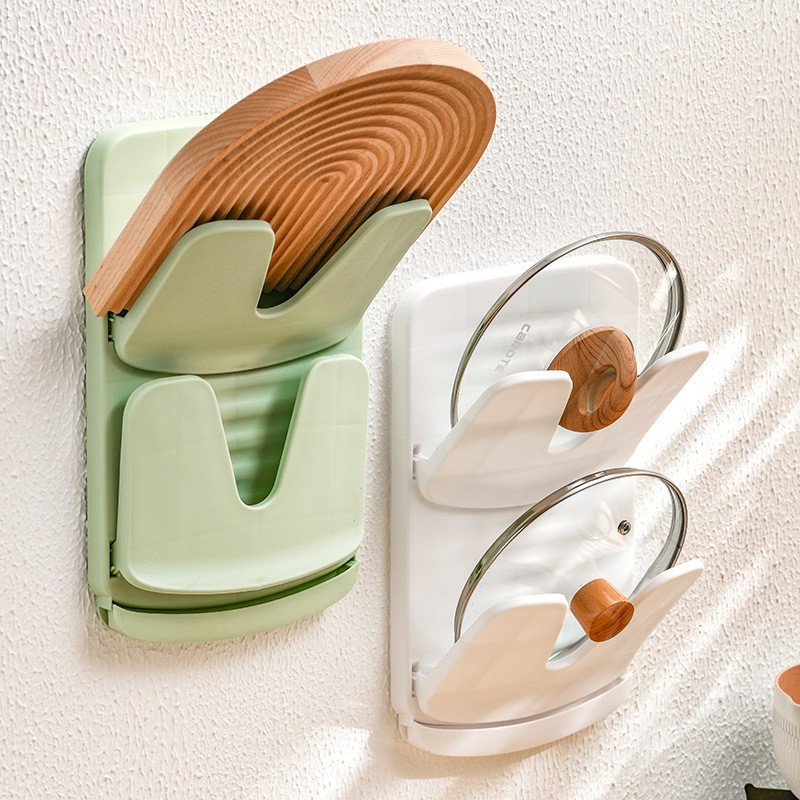 Suport de Bucatarie, pentru Capace/Tocatoare, din Plastic, Colectare Apa Scursa, Montare fara Perfoarare, 33.3 x 20.7 x 3.5 cm, Alb [5]