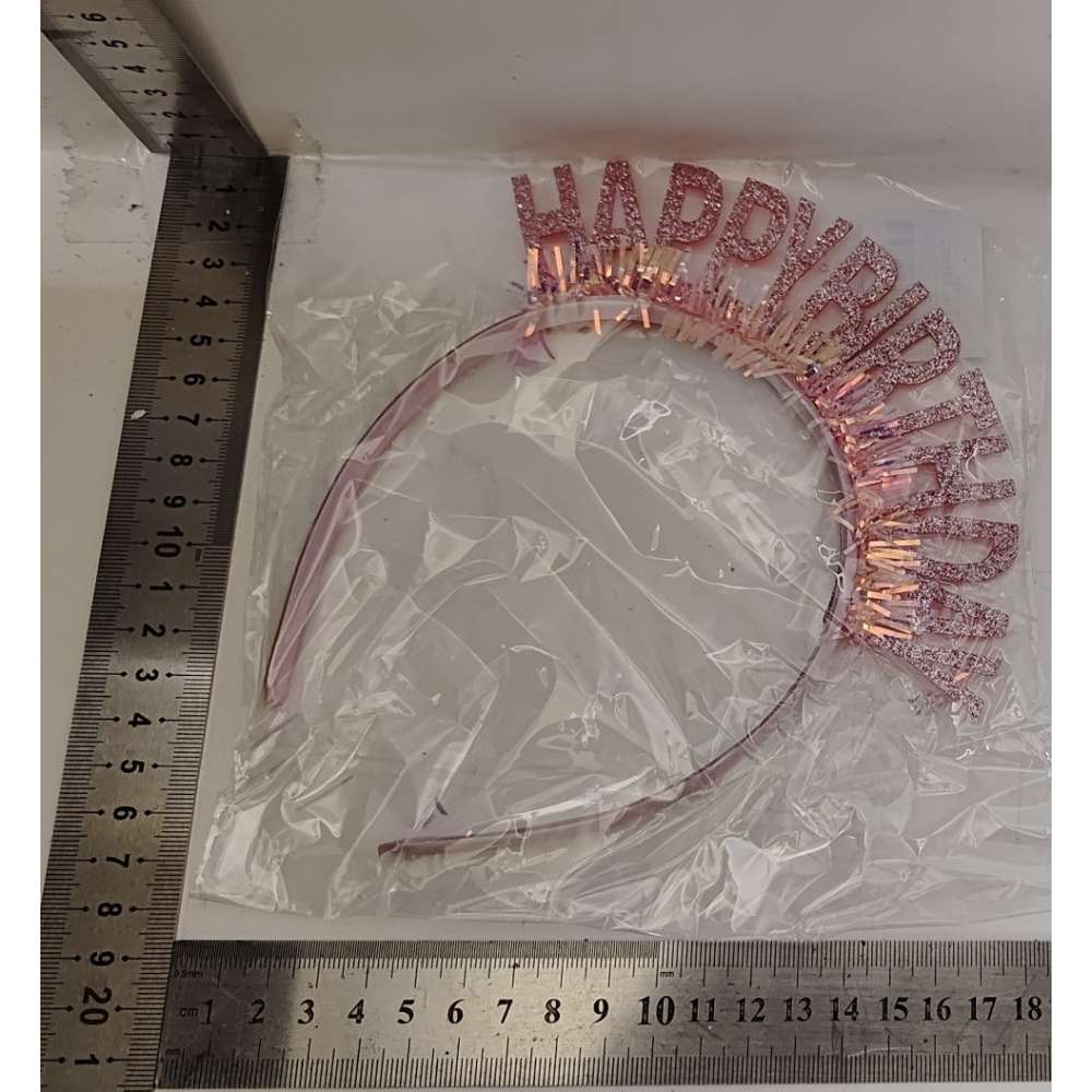 Coronita Decorativa pentru Petreceri, Tema Aniversare, Model Happy Birthday, Marime Universala, Rose [5]