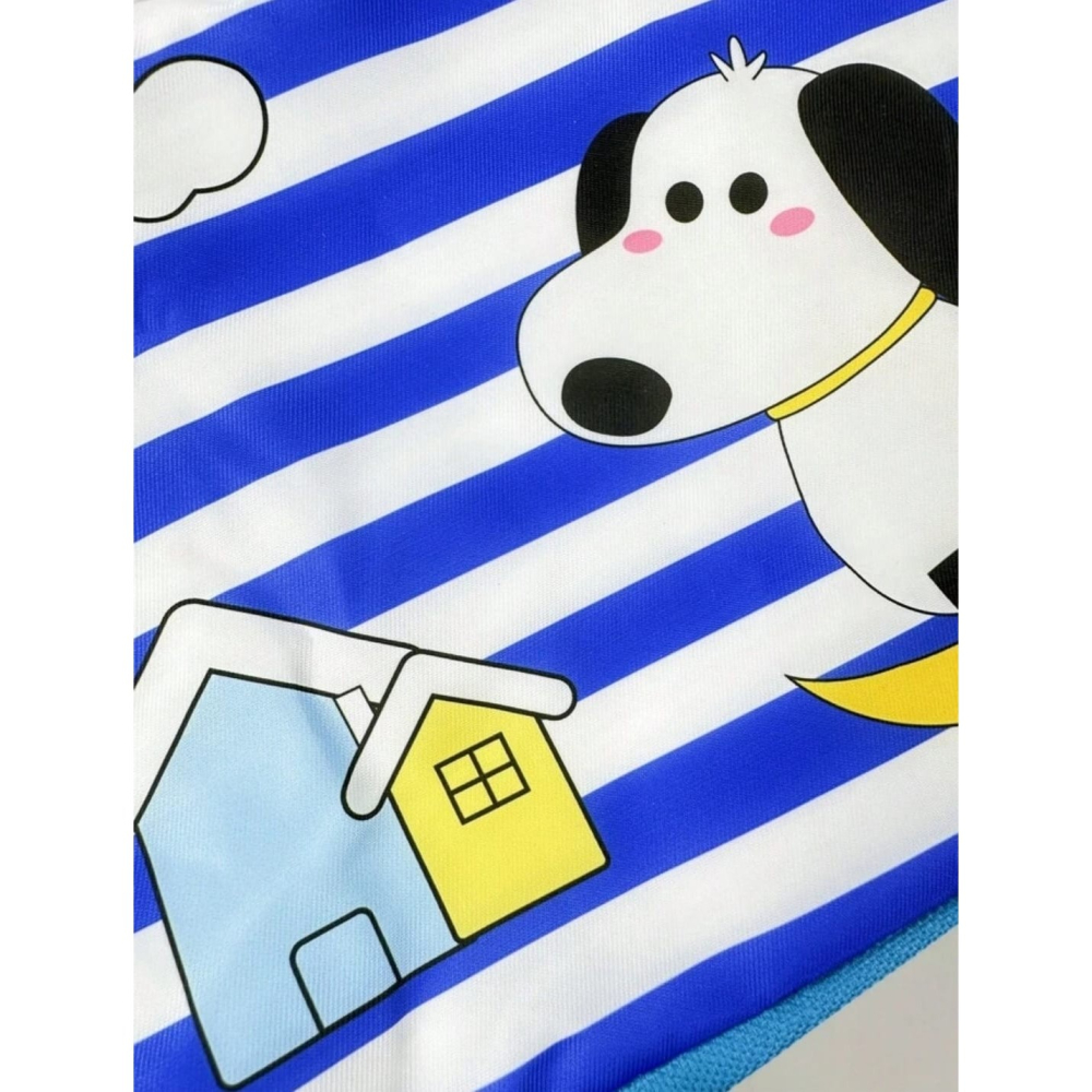 Geanta Termoizolanta pentru Copii, 23x13x19 cm, Model Imprimeu Catel, din Folie de Aluminiu si Panza Oxford, Albastru/Alb [7]