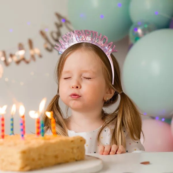 Coronita Decorativa pentru Petreceri, Tema Aniversare, Model Happy Birthday, Marime Universala, Rose [3]