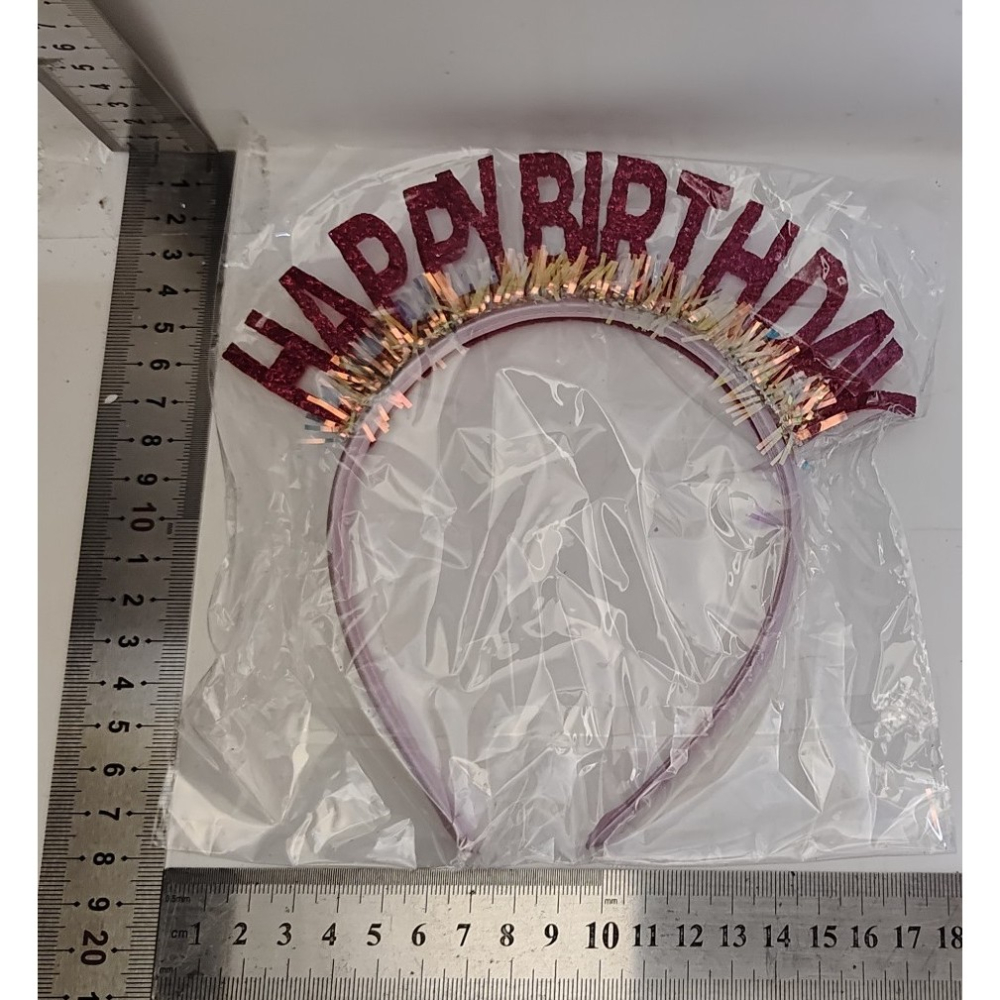 Coronita Decorativa pentru Petreceri, Tema Aniversare, Model Happy Birthday, Marime Universala, Roz [6]