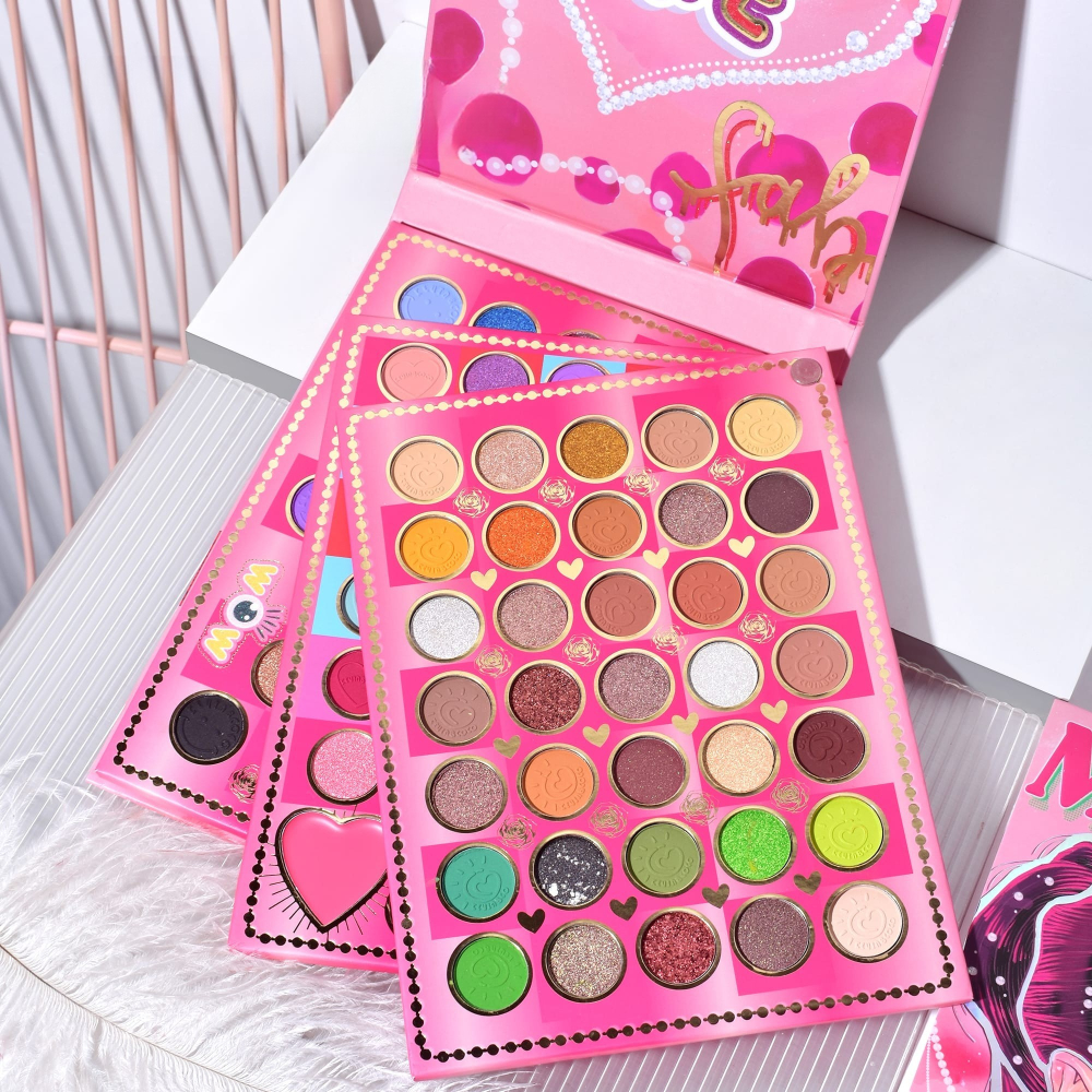 Trusa de Machiaj, KEVIN &amp; COCO, Mean Girl Rose, Fard de Pleoape, Iluminator, Blush Cremos, 97 culori, 21 x 15.7 x 2.4 cm [4]