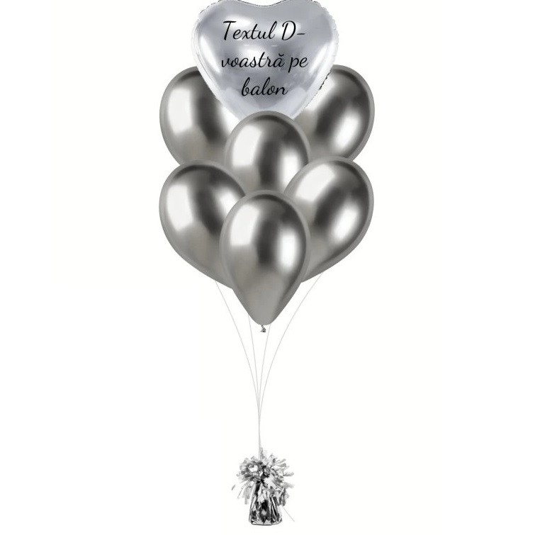 Greutate pentru Baloane cu Heliu, din Folie cu Franjuri, 170g, 13 x 5 x 3 cm, Argintiu [2]