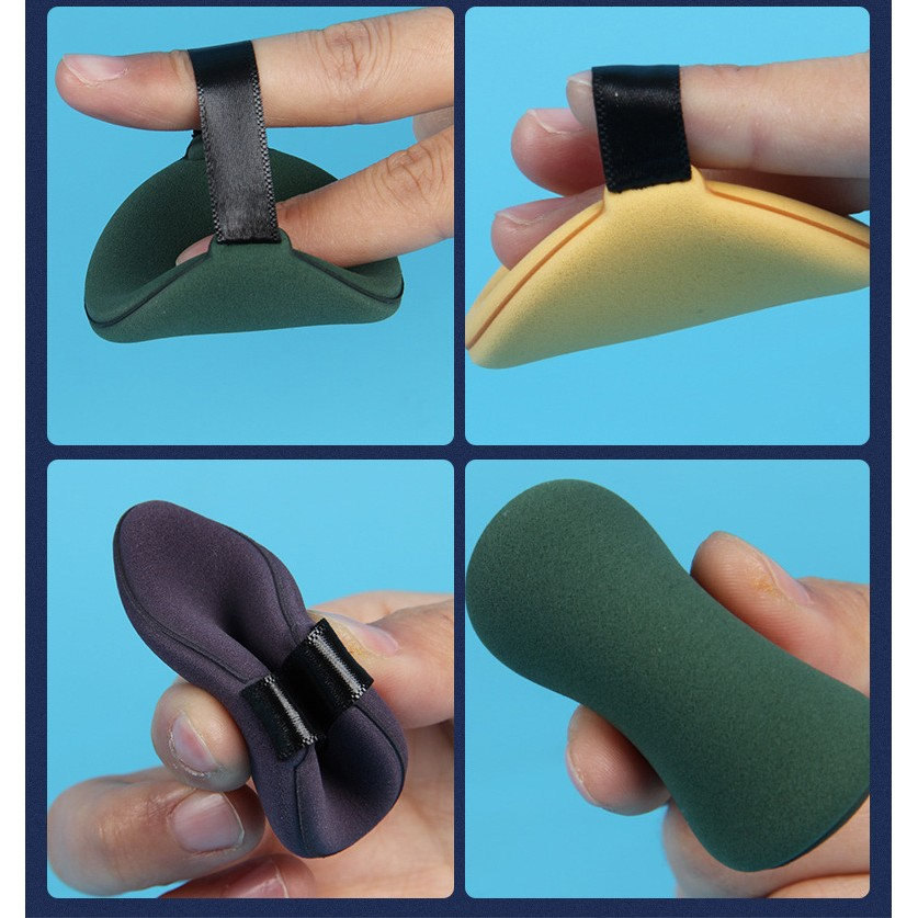 Set 7 Bureti de Machiaj Triunghi Reutilizabili, Utilizare Umeda sau Uscata, 5.5 x 5.5 x 1.3 cm, Powder Puff, Multicolor [9]