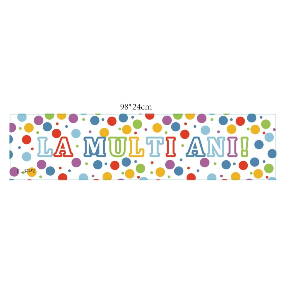 Banner Aniversar, Colectie LA MULTI ANI, 98 x 24 cm, Multicolor [2]