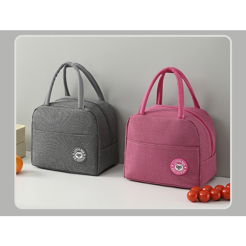 Geanta Termica pentru Pranz, Multifunctionala, Compartimentata, Impermeabila, cu Manere, Buzunar Exterior, 22x14x19 cm, Gri [7]