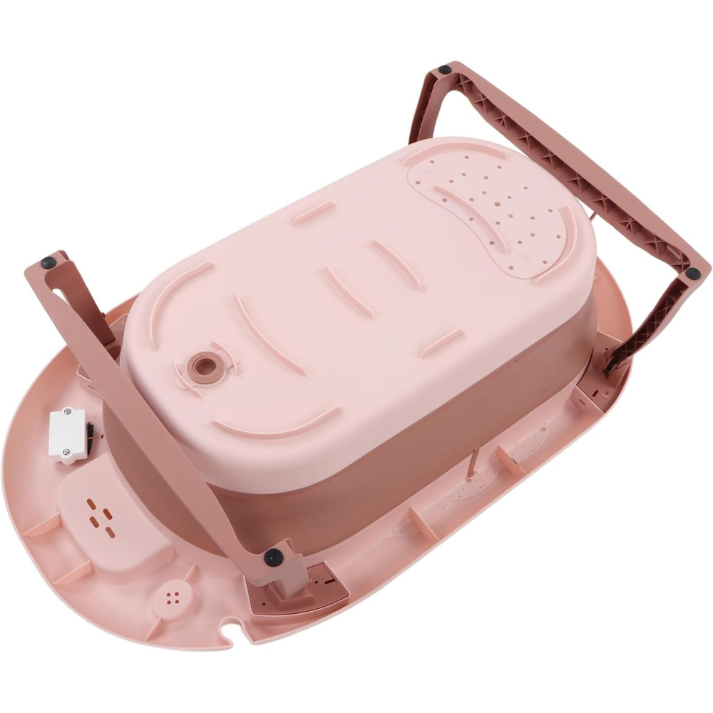 Cada de Baie, pentru Copii 0 luni - 6 Ani, cu Termometru, Pliabila, Perna Suport Inclusa, din Plastic, 81.5 x 49 x 21.5 cm, Roz [4]