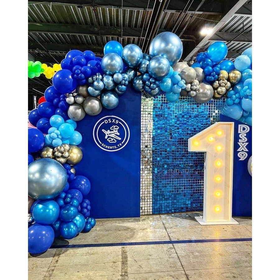 Set 10 Baloane din Latex, Model Party, Albastru Diferite Nuante, 30 cm, 2.8 g [3]