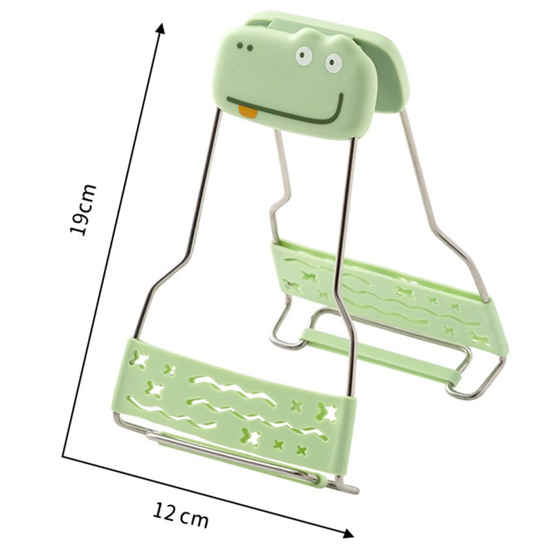 Clema pentru Boluri Creativa, Anti-Alunecare, din Silicon, de Uz Casnic, Rezistent la Temperaturi Inalte, Model Animat, 19x12 cm, Verde [2]