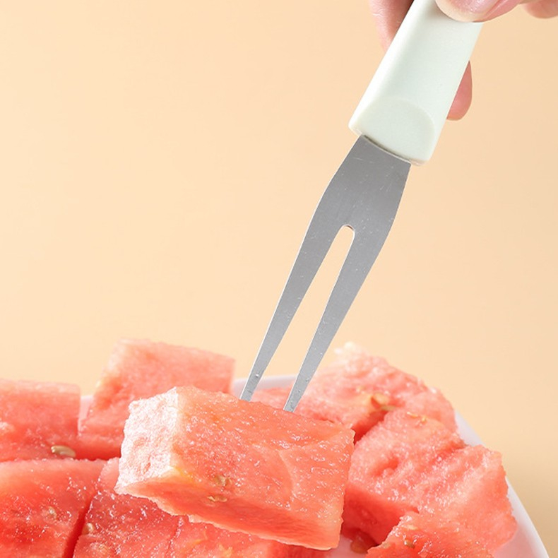 Taietor Decojitor pentru Pepene, pentru Legume si Fructe, Multifunctional, Set din 3 Parti, Otel Inoxidabil si Plastic PP, 22.5 x 7 cm Verde [5]