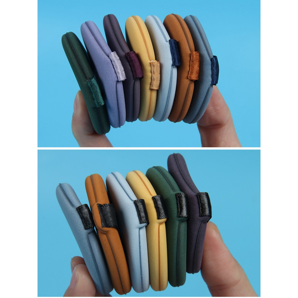 Set 7 Bureti de Machiaj Triunghi Reutilizabili, Utilizare Umeda sau Uscata, 5.5 x 5.5 x 1.3 cm, Powder Puff, Multicolor [8]