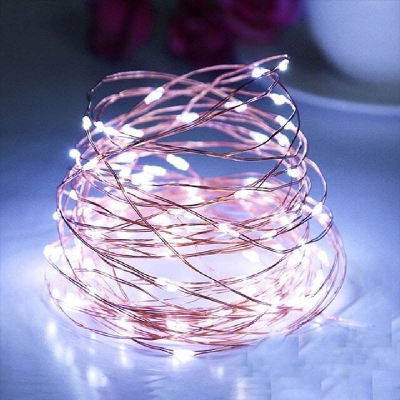 Instalatie de Craciun Liniara,®, Tip Liniara, Fir Cupru, 8 Jocuri de Lumini, cu Telecomanda, 10 m, 100 Led-uri, Alimentare USB, 4.5V, Alb Rece [3]