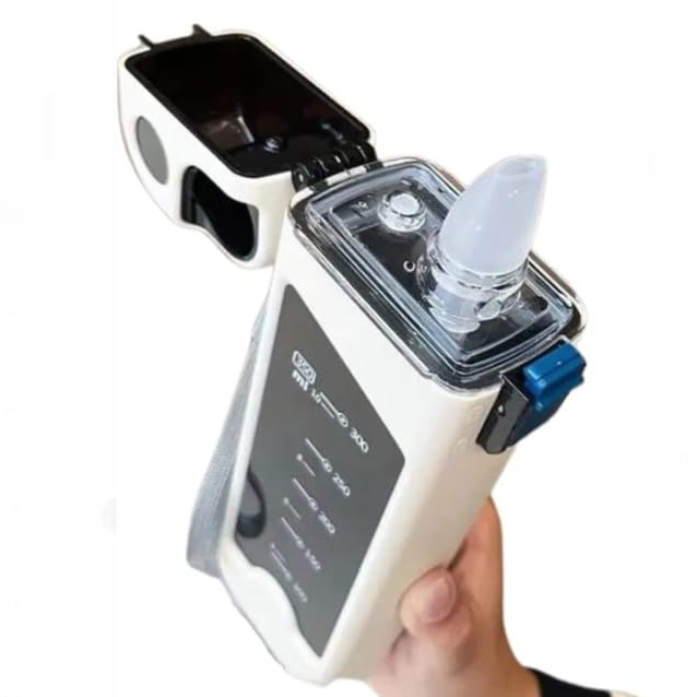 Sticla de Apa pentru Sport, 350 ml, cu Pai si Capac, 23x7x4.4 cm, Buton de Blocare, din PC, Alb [7]