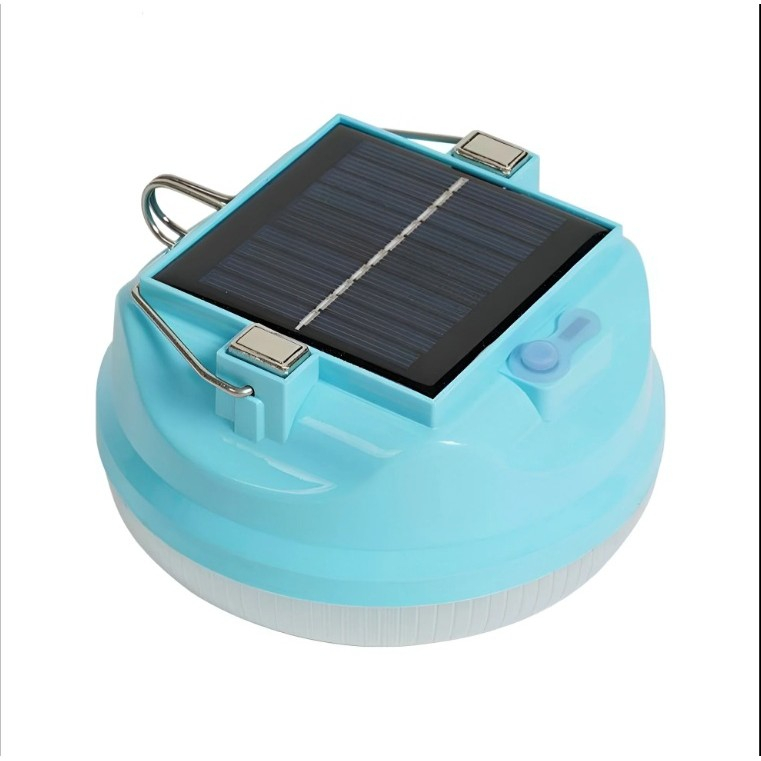 Lama Solara, 2in1, Incarcare Solara/USB, LED, din Plastic, 3 Trepte de Intensitate, 100 W, 5V, 13 x 13 x 7 cm, Albastru [4]