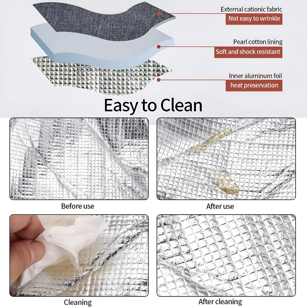 Geanta Termoizolanta Tip Bento Bag Camping Cooler, Aluminiu, 22.5x13x25,5 cm, 3.3 L, Visiniu [6]