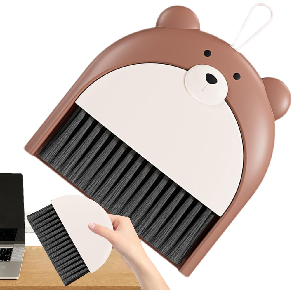 Set Matura si Faras, Pentru Birou, din PP, Model Ursulet, 23.5 x 18 cm, Maro [2]