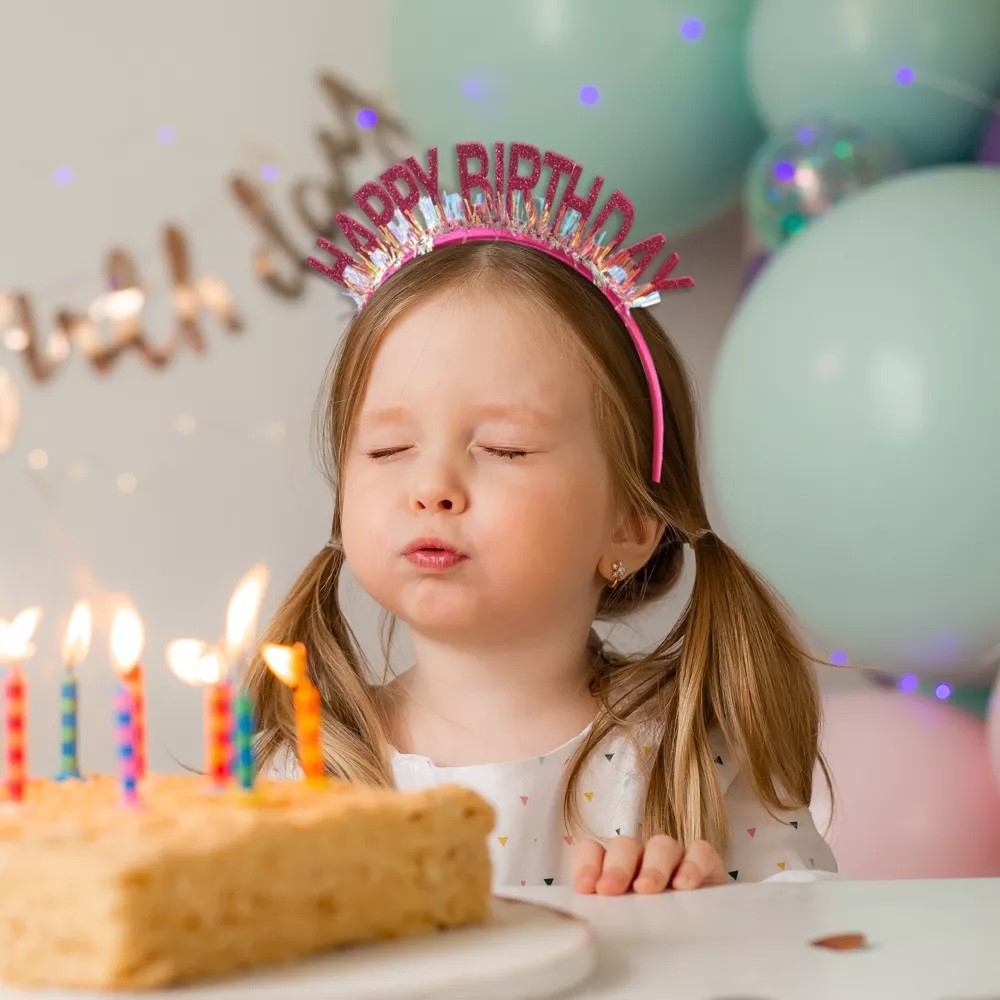 Coronita Decorativa pentru Petreceri, Tema Aniversare, Model Happy Birthday, Marime Universala, Roz [3]