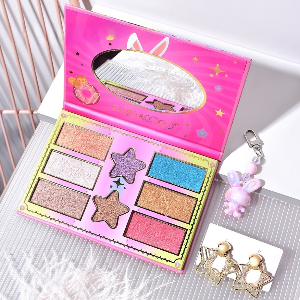 Paleta de Machiaj, KEVIN &amp; COCO, Best Partner, Fard de Pleoape, Breloc si Cercei, 50 culori, 22 x 21 x 5cm [2]