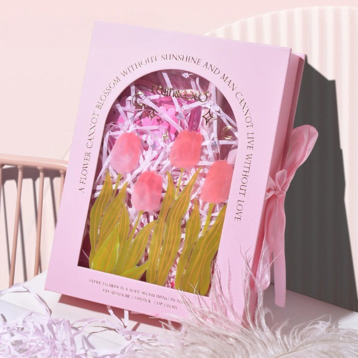 Set de Machiaj, KEVIN &amp; COCO, 22 Culori, Model Lalele, 2 Palete de Farduri, 2 Lip Gloss-uri, 2 Lip Stick-uri, 1 Oglinda Inimioara, 15.7 x 21 x 4 cm, Multicolor [9]