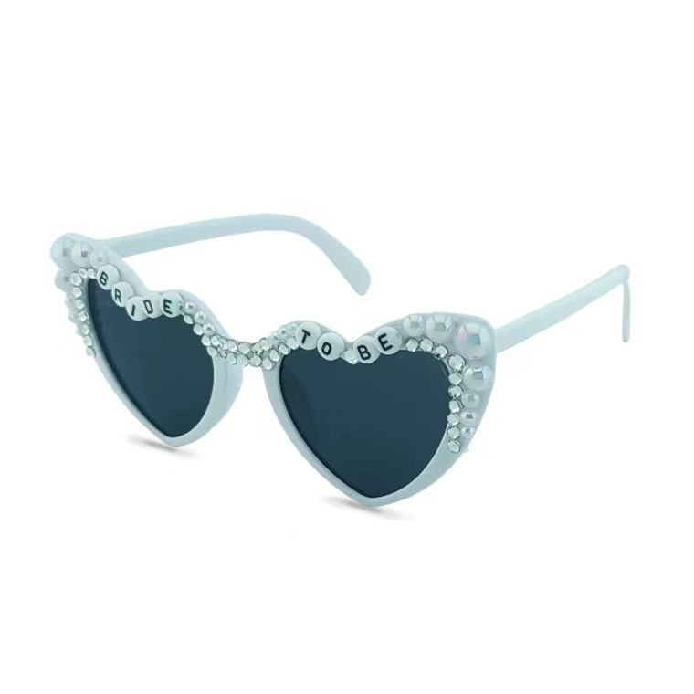 Ochelari Decorativi, Model Bride to Be, cu Perle, pentru Nunta, din PC, 15.3 x 5.7 x 14.5 cm, Alb [3]