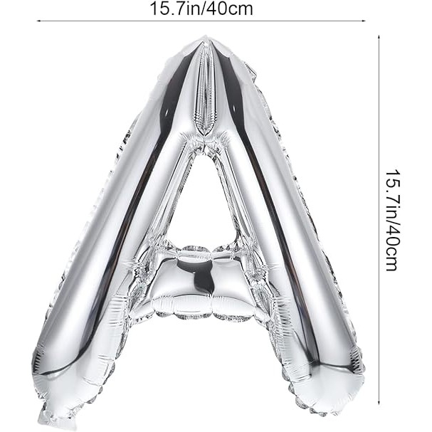 Set Baloane din Folie Metalizat?, Model Congrats, Litere de 40 cm, Baloane Absolvire, Ambalaj Individual, Pai inclus, Umflare cu Aer sau Heliu, Argintiu [5]