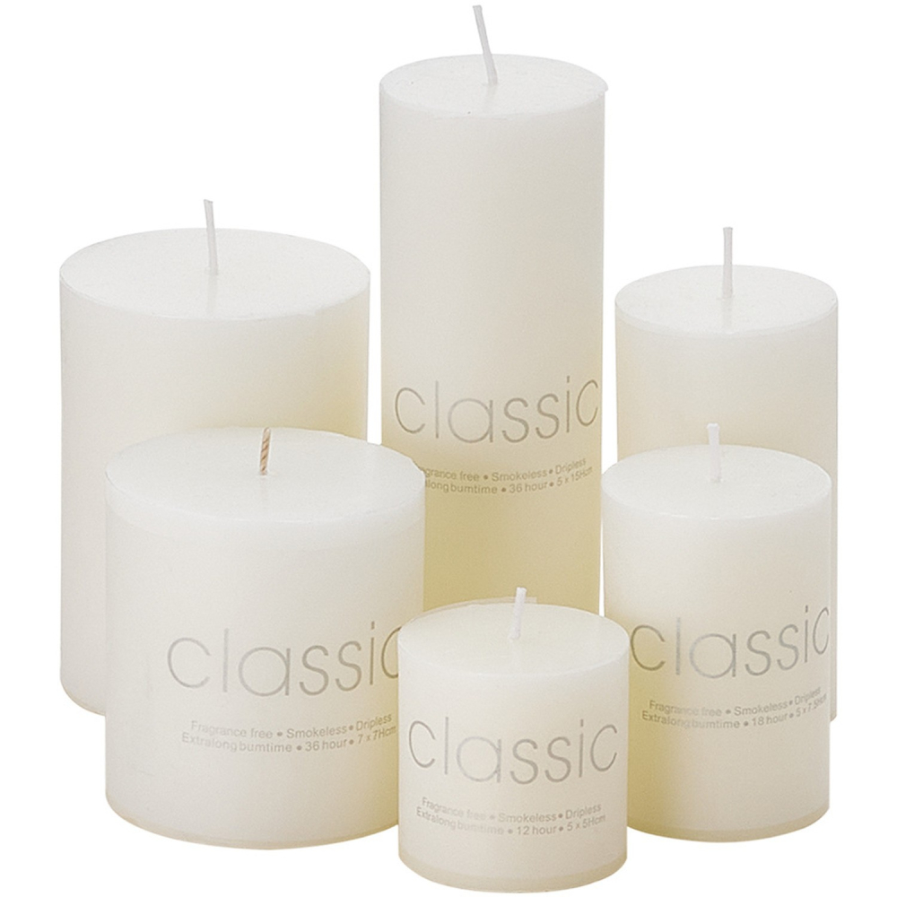 Lumanare Decorativa, din Parafina, Cilindrica, Fara Fum si Fara Parfum, 7 x 10 cm, 300 g, Ardere 48h, Ivory Alb [5]