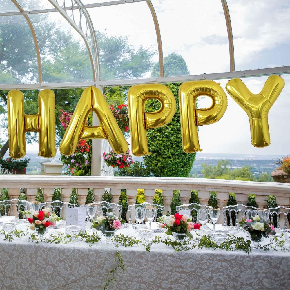 Balon Folie Metalizata Litera P, 80 cm, Umflati cu Heliu sau Aer, Ambalaj Individual, Pai inclus, Auriu [2]