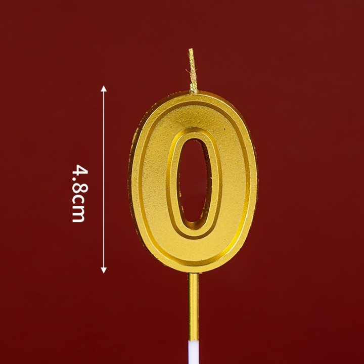 Lumanare pentru Tort Cifra 0, 4.8 cm, Aniversare, Aurie [2]