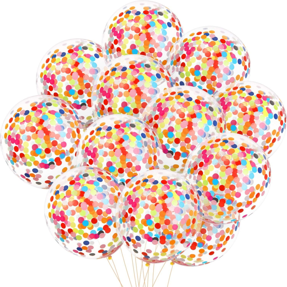 Set 10 Baloane din Latex, Model Party Confetti, 30 cm, Multicolore, 2.8 g [6]